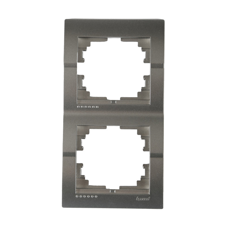 DERIY Рамка 2-а вертикальна темно-сірий металік (1/10шт/120шт)