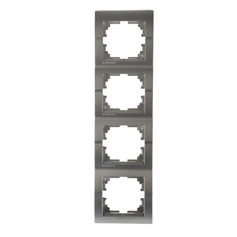 DERIY Рамка 4-а вертикальна темно-сірий металік (1/10шт/120шт)