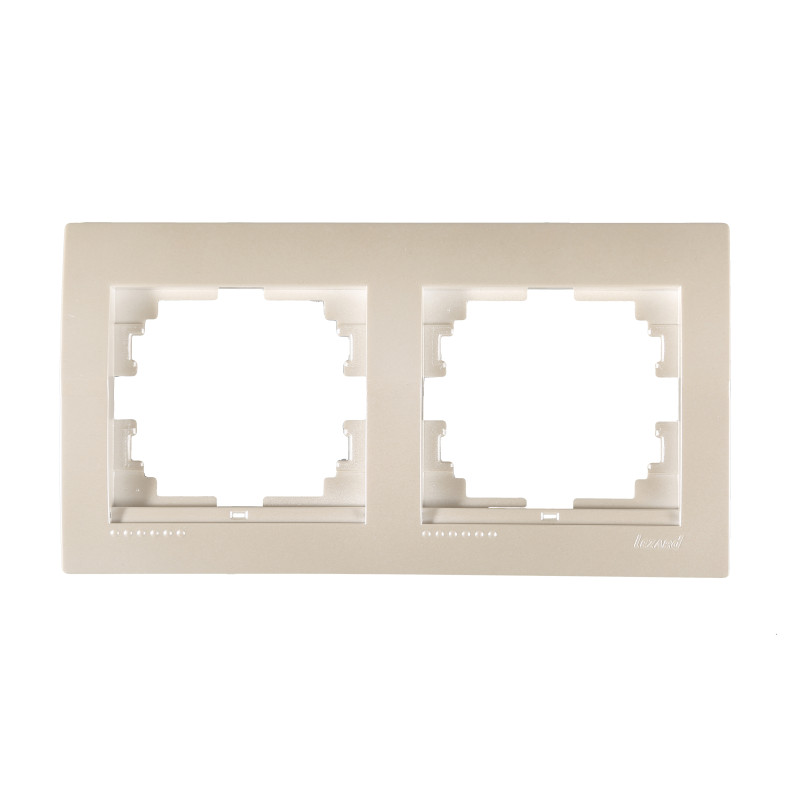 DERIY Рамка 2-а горизонтальна перлинно-білий металік (1/10шт/120шт)