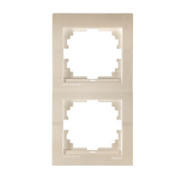 DERIY Рамка 2-а вертикальна перлинно-білий металік (1/10шт/120шт)