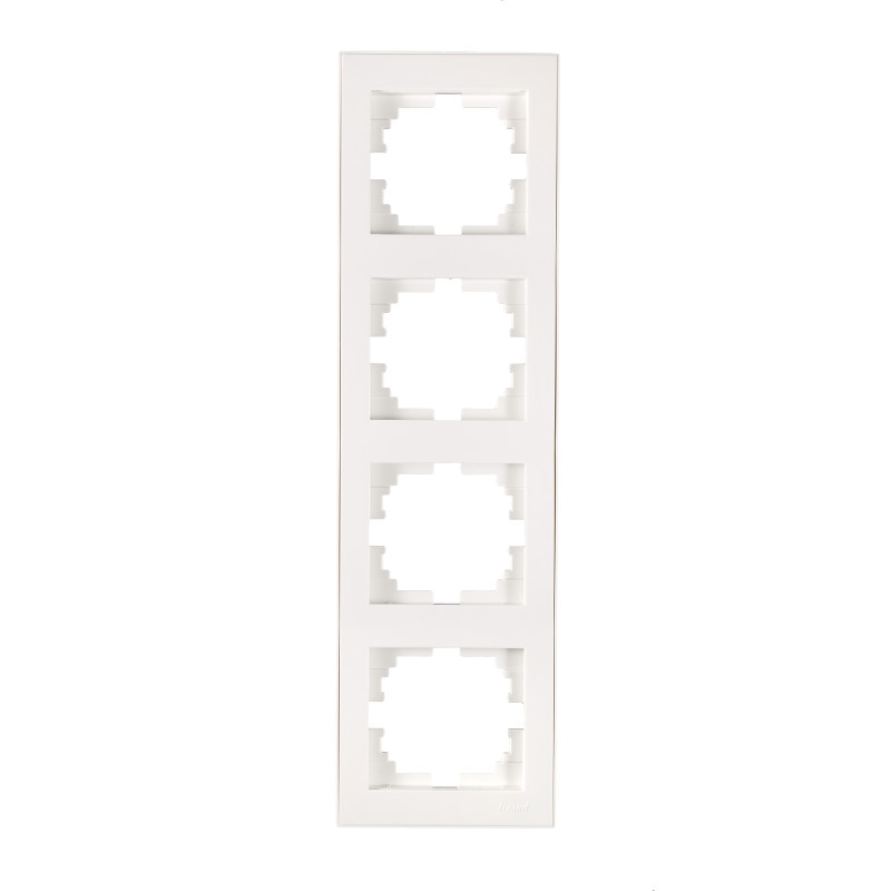 RAIN Рамка 4-а вертикальна біла з боковою вставкою  (1/10шт/120шт)