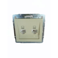 RAIN Розетка компьютерная двойная крем (1/10/120 шт)