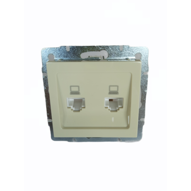 RAIN Розетка комп'ютерна подвійна крем (1/10/120 шт)