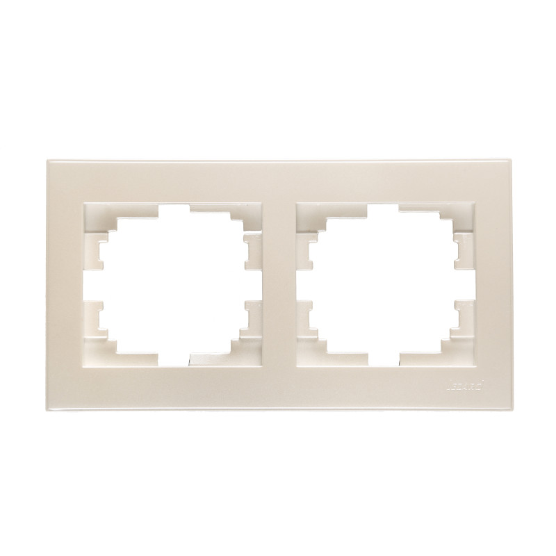 RAIN Рамка 2-а горизонтальна перлинно-білий перламутр з боковою вставкою (1/10шт/120шт)