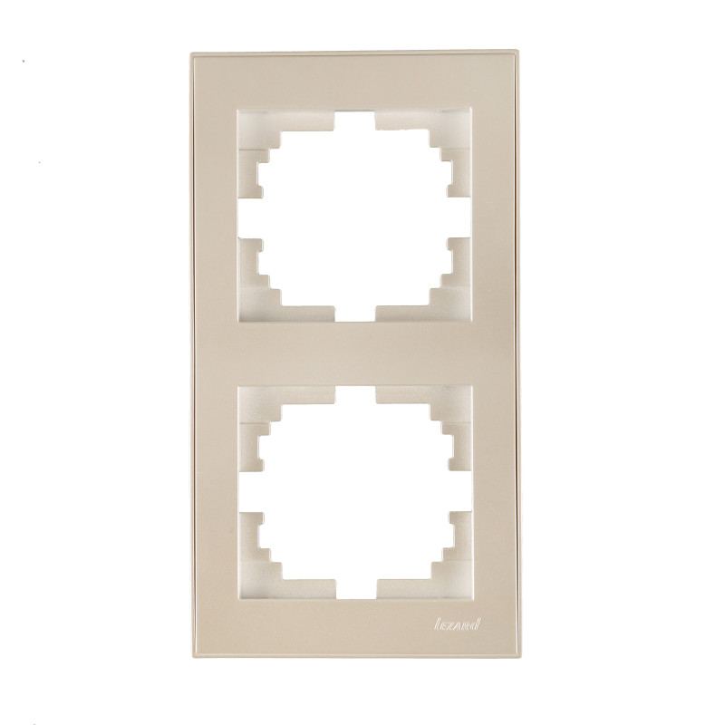 RAIN Рамка 2-а вертикальна  перлинно-білий перламутр з боковою вставкою (1/10шт/120шт)