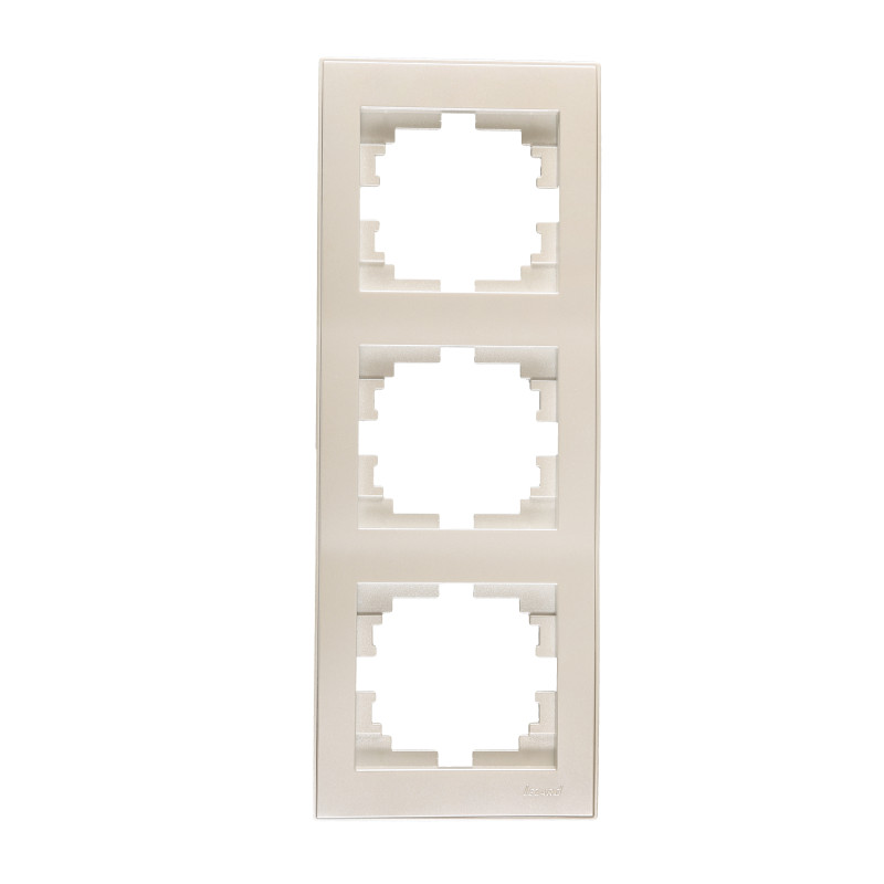 RAIN Рамка 3-а вертикальна  перлинно-білий перламутр з боковою вставкою (1/10шт/120шт)