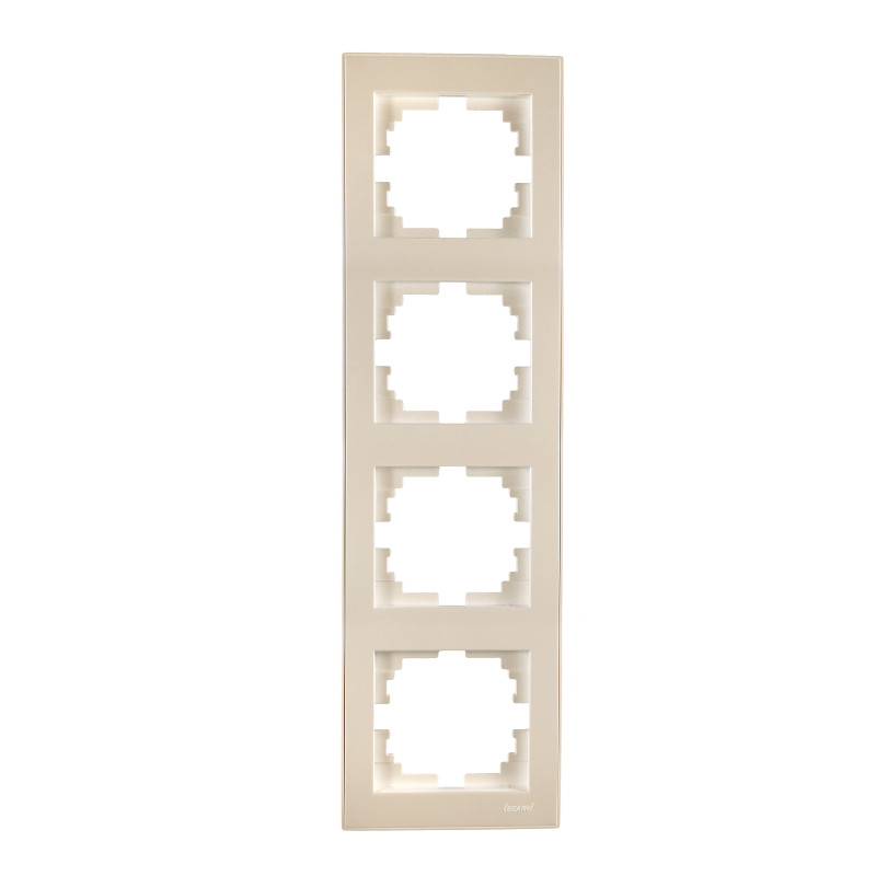 RAIN Рамка 4-а вертикальна перлинно-білий перламутр з боковою вставкою (1/10шт/120шт)