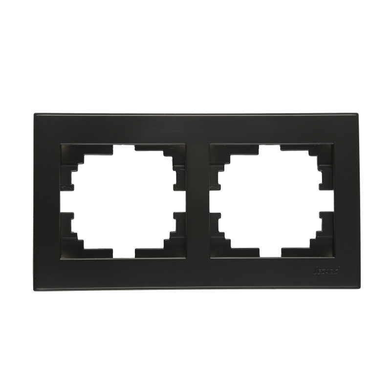 RAIN Рамка 2-а горизонтальна антрацит з боковою вставкою  (1/10шт/120шт)