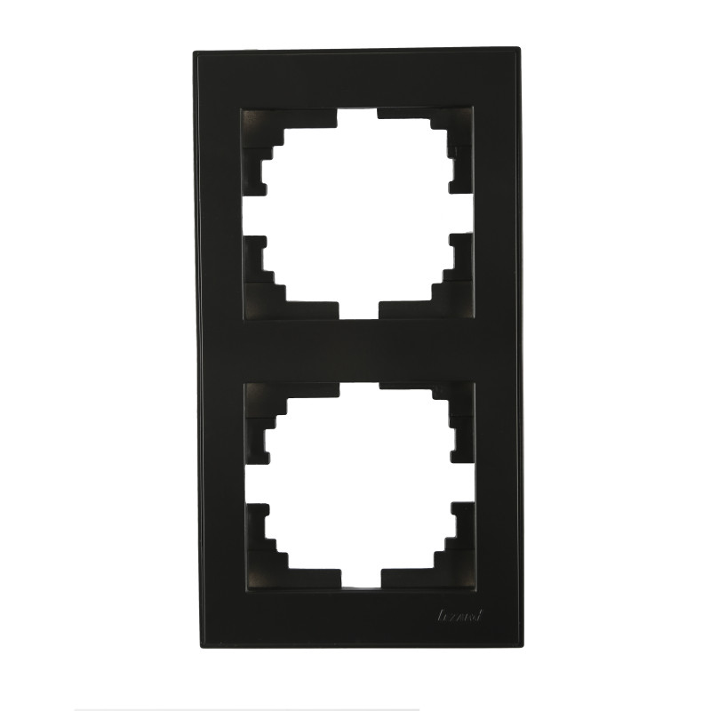 RAIN Рамка 2-а вертикальна антрацит з боковою вставкою  (1/10шт/120шт)