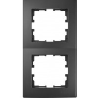 LESYA Рамка 2-а вертикальна  антрацит (1/10шт/120шт)