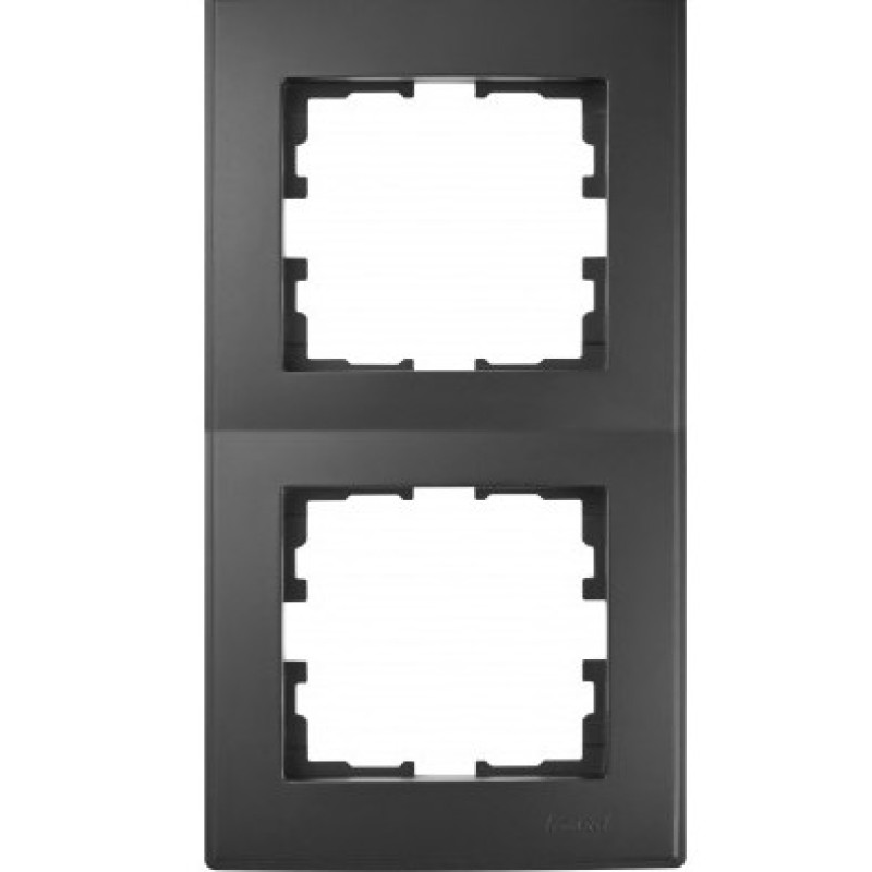 LESYA Рамка 2-а вертикальна  антрацит (1/10шт/120шт)