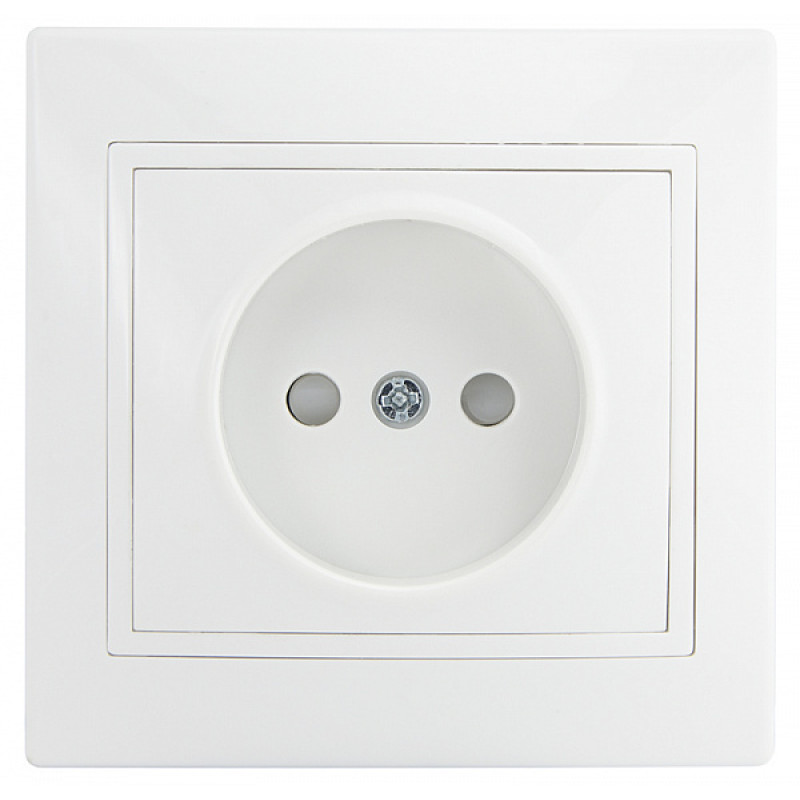 Розетка 2Р зі шторками  PBшсб16-Fl-W (біла)