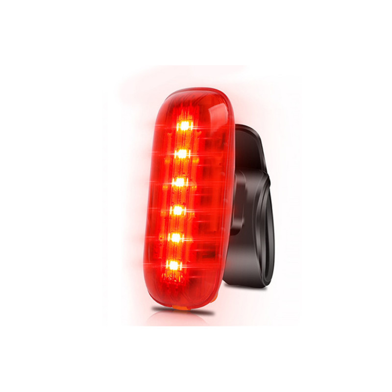 Велоліхтар AQY-0116-6SMD, червоний, ЗУ microUSB, вбудов аккумулятор