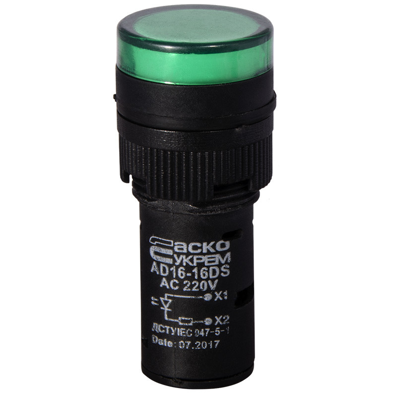 Сигнальна арматура AD16-16DS зелена 220V АC