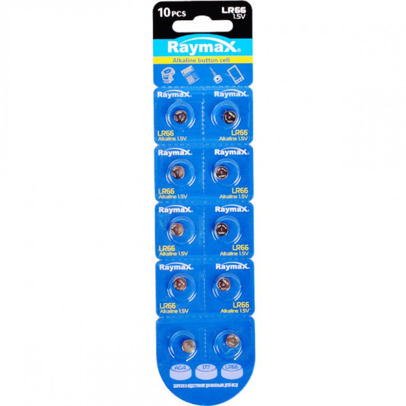 Батарейка Raymax LR66 AG4 10/100
