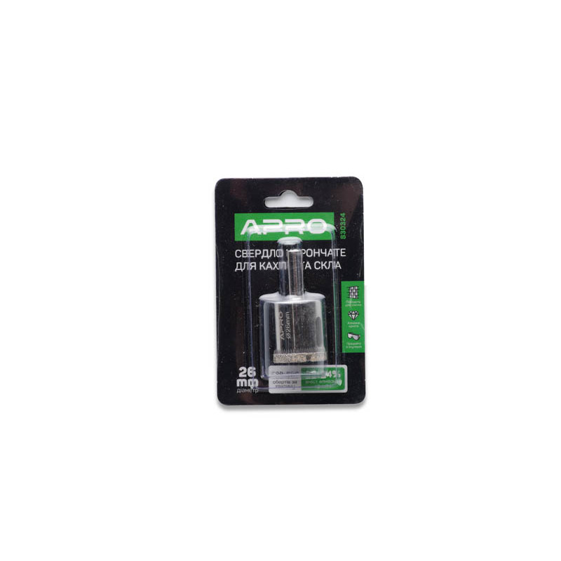 Свердло трубчасте з алмазним напиленням 26 мм (APRO)