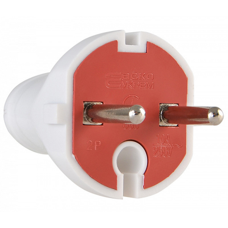 Вилка штепсельна АСКО пряма 2Р РП 8531