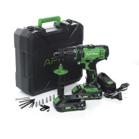 Дрель-шуруповерт ударный, 20В / 2А / ЗУ / кейс / 2АКБ / 20HD (APRO)