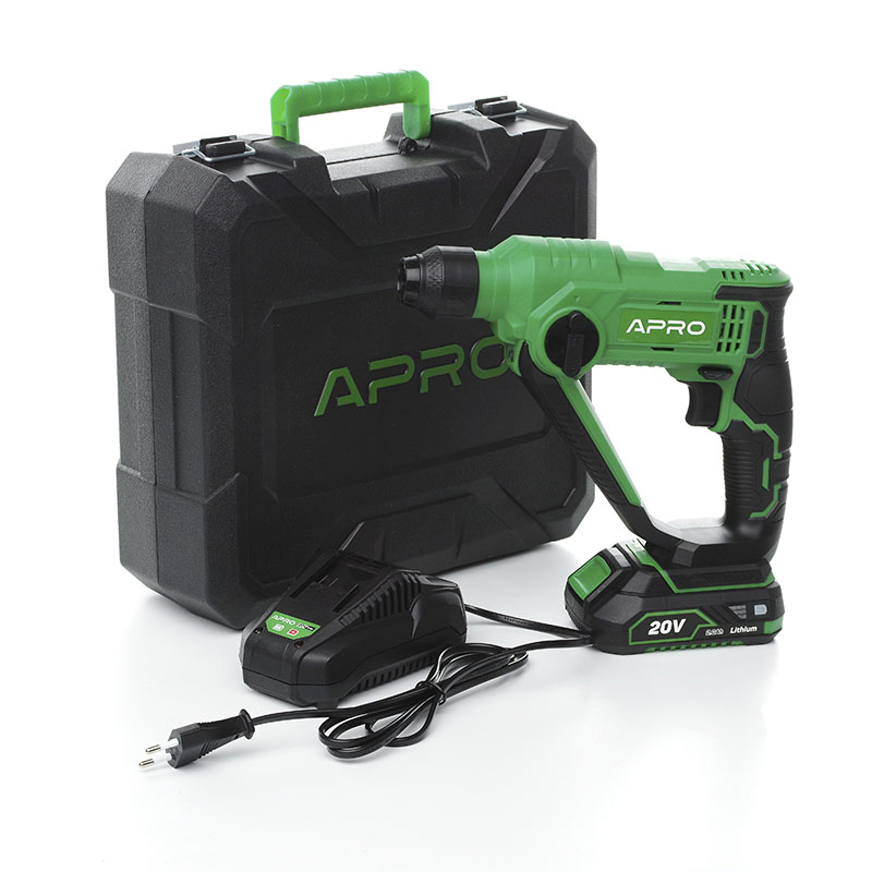 Перфоратор SDS + 1,5Дж / 2А / кейс / 1АКБ (APRO)