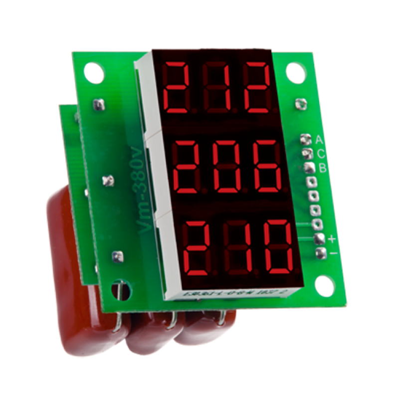 Вольтметр змінного струму трифазний ВМ-14(3x220) red
