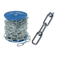 Ланцюг довголанковий 4 мм оц. бухта 40 м DIN 5685C new