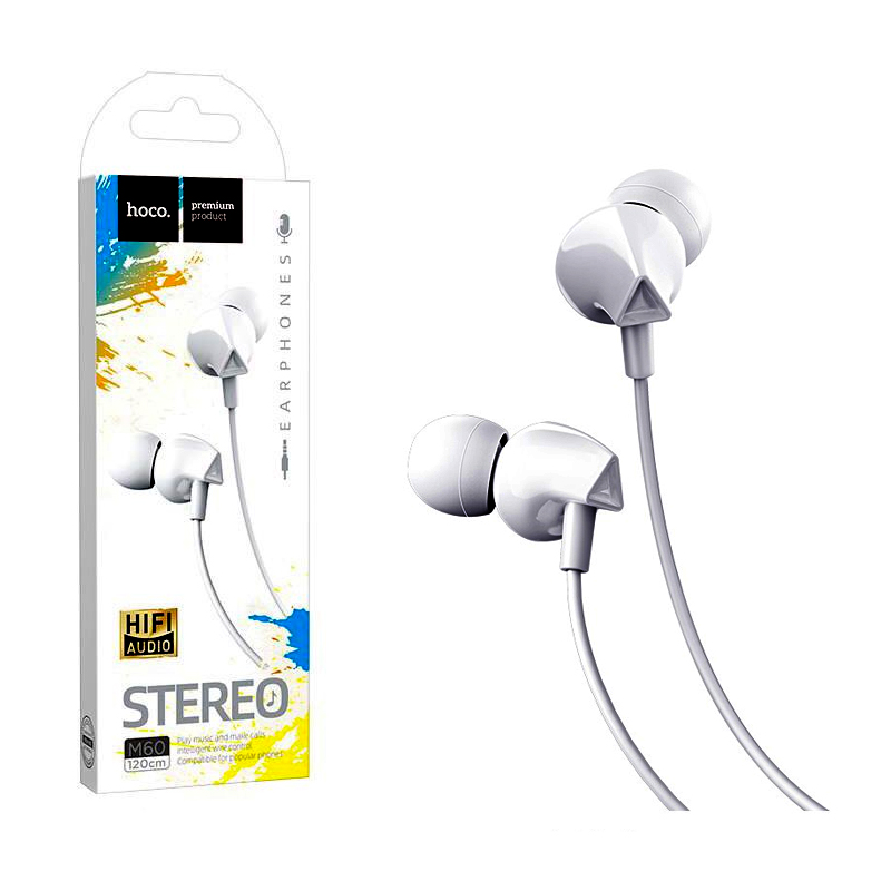 Навушники HOCO M60 Perfect sound universal earphones with mic White 