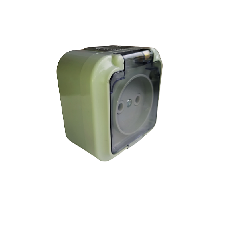 Розетка зовнішня бризкозахисна Bylectrica Пралеска Аква ПРОЗОРА РА16-296 (02)