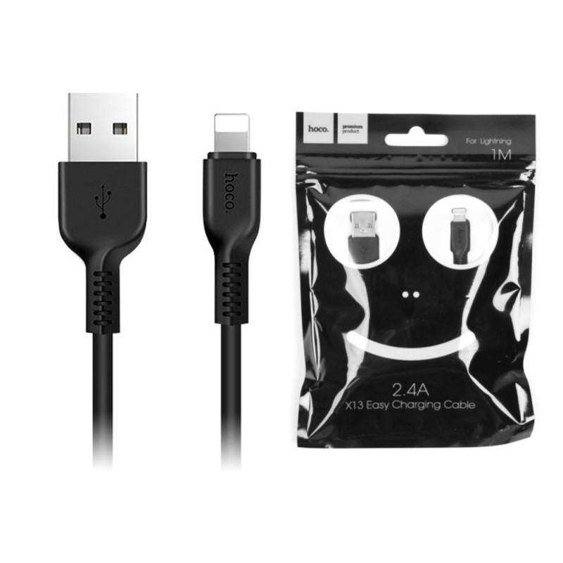 Кабель HOCO X13 Easy Charged Lightning 2A/1m Black