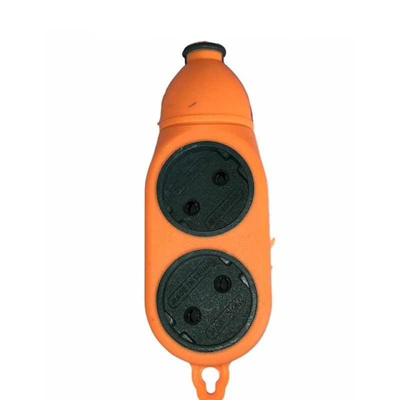 Колодка 2-х стороння 2 гнізда + 2 гнізда, без заземлення, латунь (для будівництва)