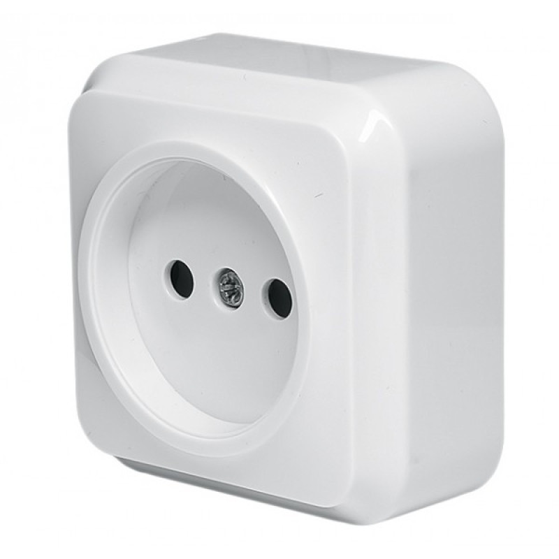 Розетка зовнішня 1-а АБС/латунь/кераміка LIDER 