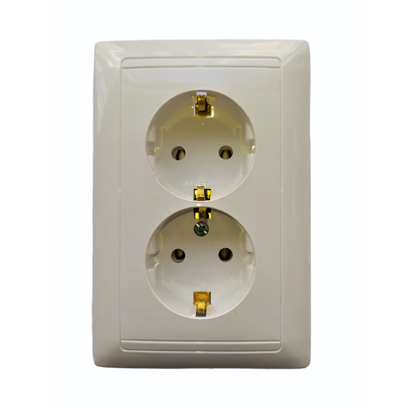 Розетка 2-я із заземленням Bylectrica Стиль біла РС16-313