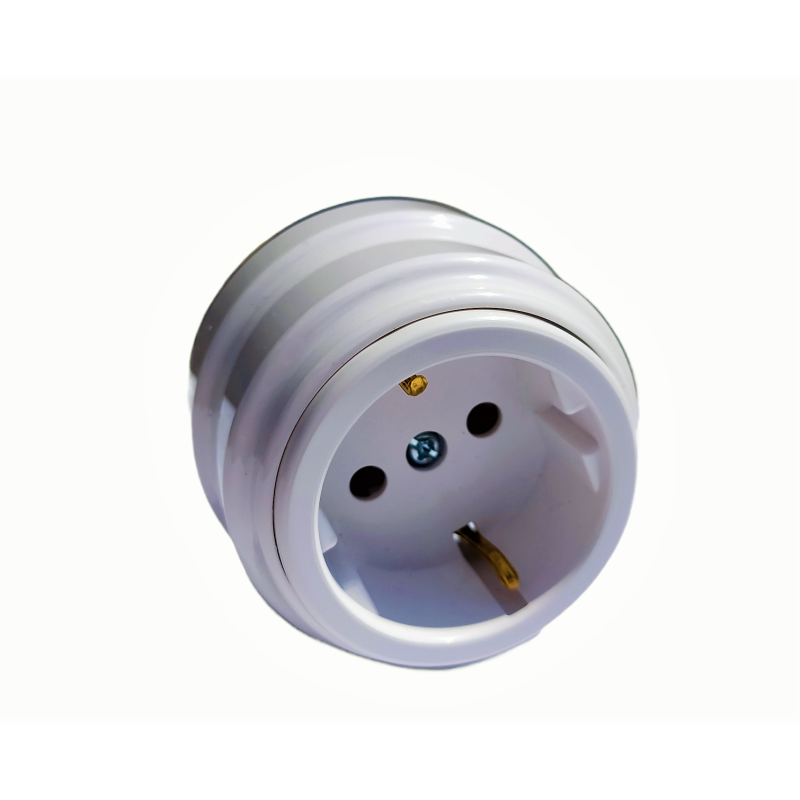 Розетка зовнішна із заземленням  Bylectrica Ретро кругла біла РА16-0202