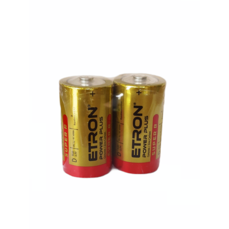 Батарейка ETRON Power Plus D-R20 Blister Zinc-Carbon, 2 pcs 2/12