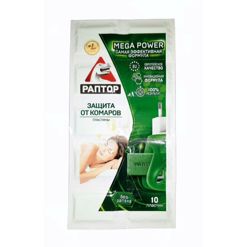 Пластини від комарів Раптор 10 штук 1л. / 40