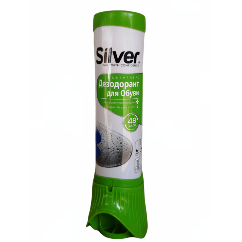 Аерозоль Дезодорант для взуття зі шкіри та текстилю Silver 100мл Туреччина / 12