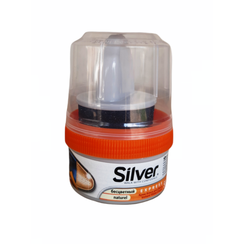 Крем-блиск для взуття Silver 50мл пластикова банка безкольоровий Туреччина / 12
