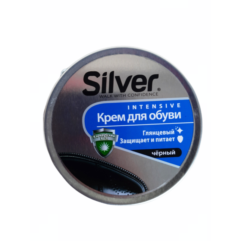 Крем для взуття Silver 50мл мет.банка Чорний Туреччина / 48
