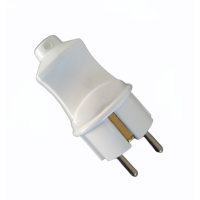 Вилка ERKA 1002, 16А із заземленням пряма, біла, Україна.