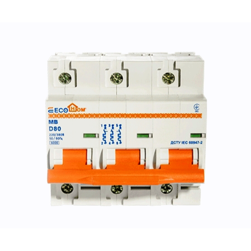 Автоматичний вимикач ECO MB 3p D 80A