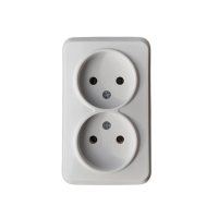 Розетка двойная без заземления PЗ16/2-Cm-W (белая)