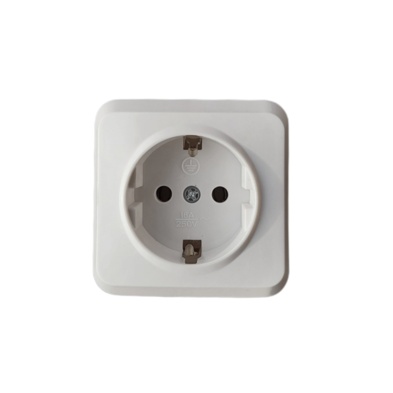Розетка з заземленням PЗ16-З -Cm-W (біла)