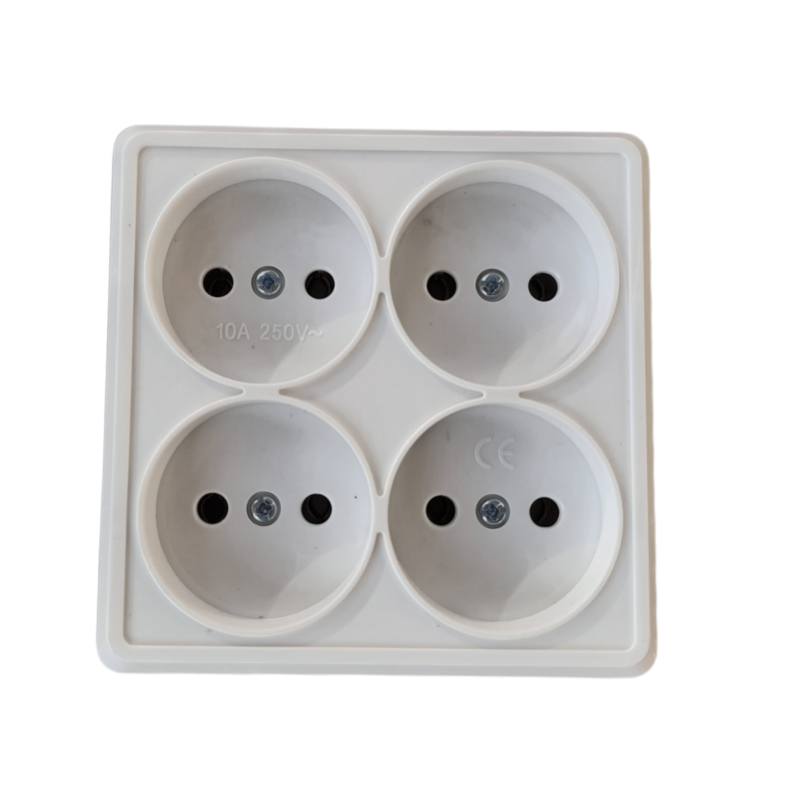 Розетка  без заземлення 2*2 PЗ16/4-Cb-W (біла)