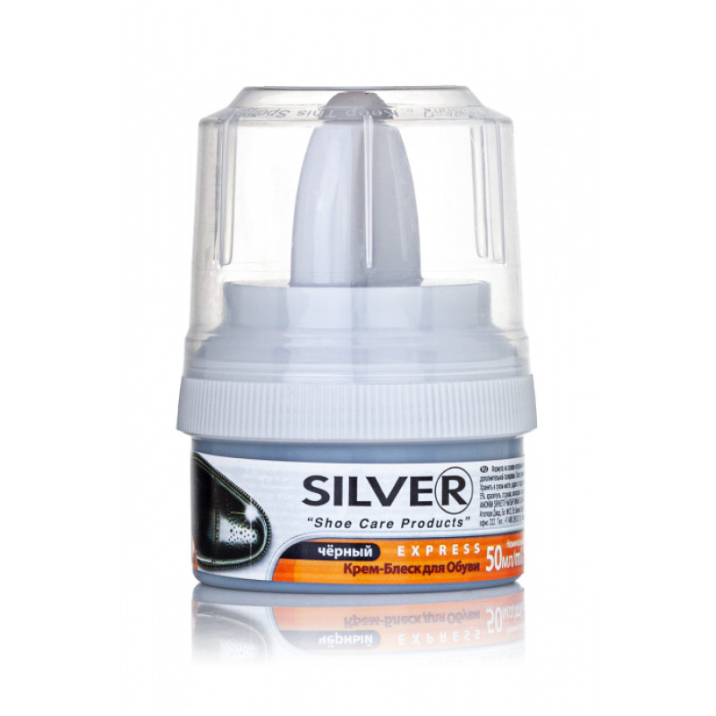 Крем-блиск для взуття Silver 50мл пластикова банка Чорний Туреччина / 12