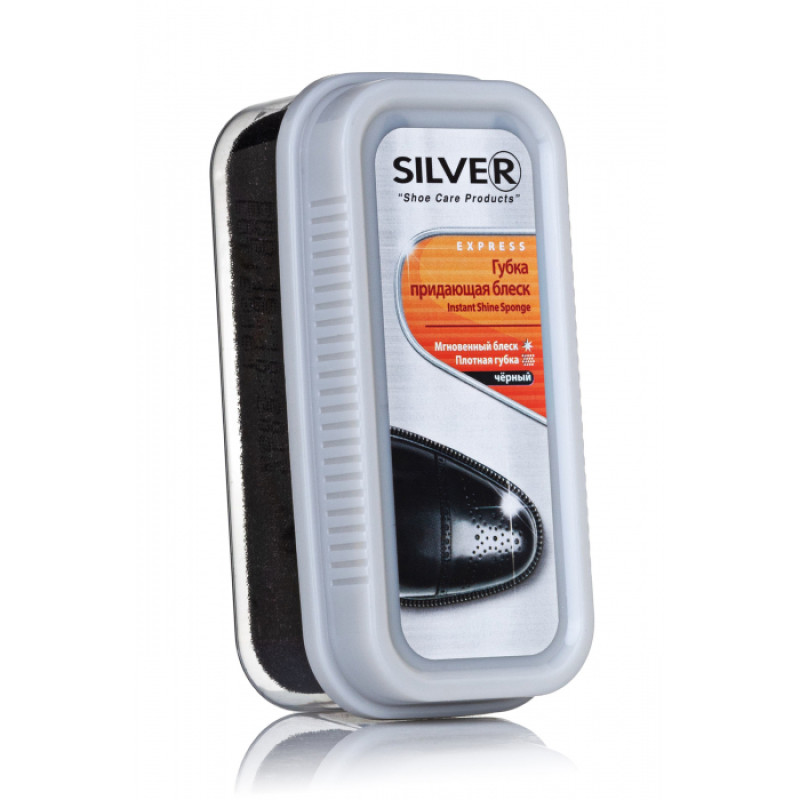 Губка-блиск широка для гладкої шкіри Silver Чорна Туреччина / 6