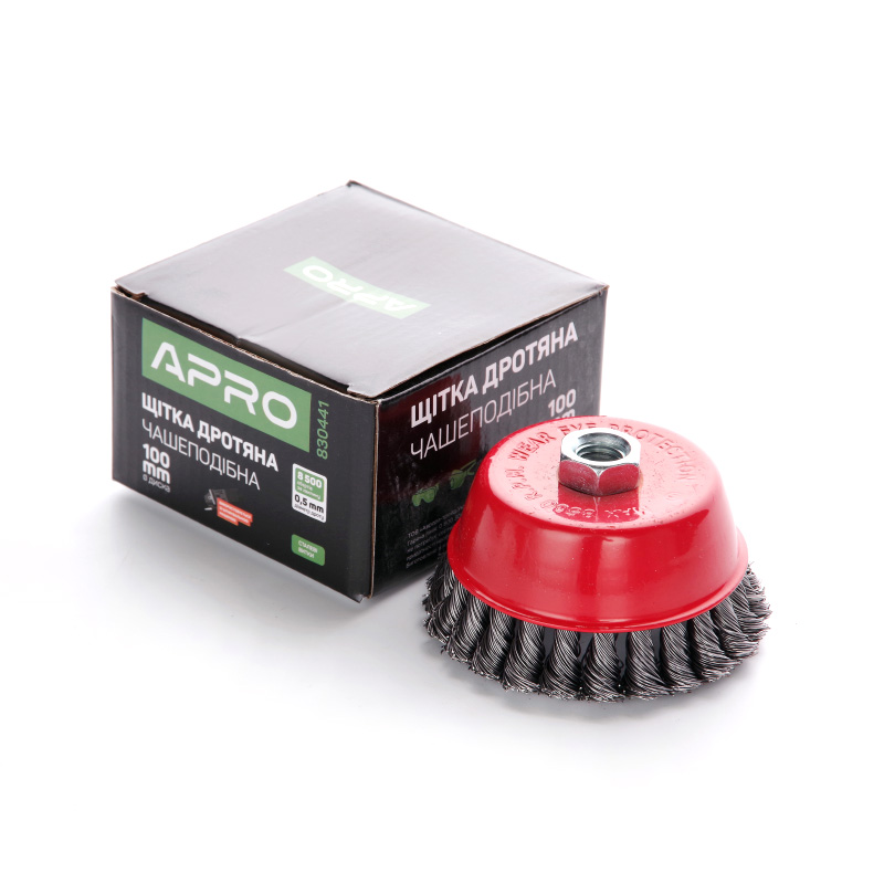 Щітка чаша сталеві витки 100 мм (КШМ) (APRO)