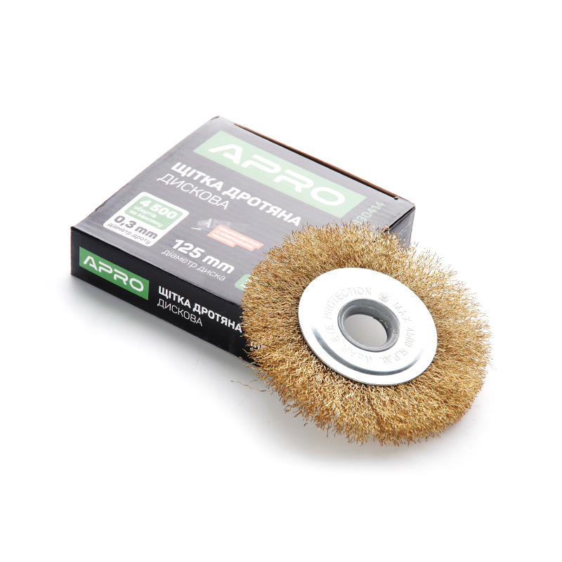 Щітка коло латунний дріт 125 мм (КШМ) (APRO)