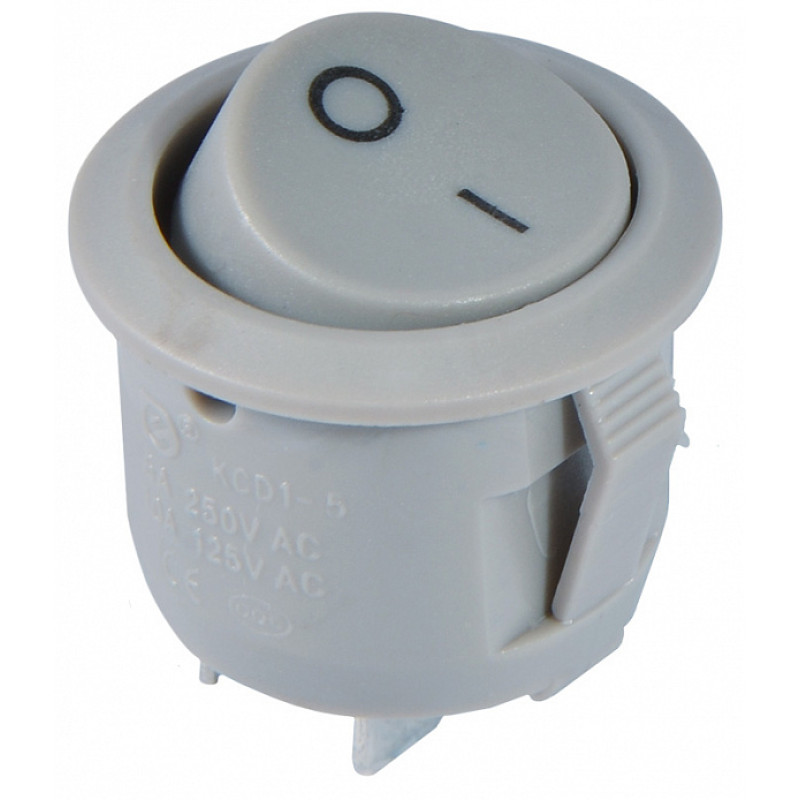 KCD1-5-101 Grey/Grey Перемикач 1 клавішний круглий сірий