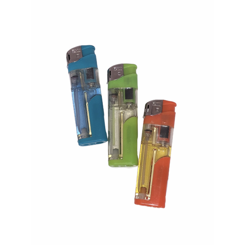 Запальничка п'єзо із ліхтариком прозора Кольорова 288-47 50/1000