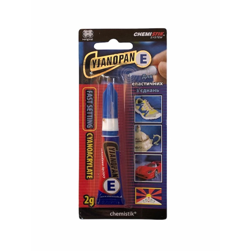 Супер клей CYJANOPAN E  2 гр. (син.для гибк.скл.) Original   50/1000