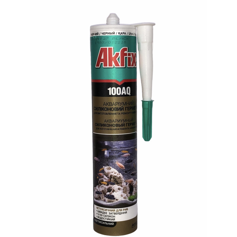 Силікон акваріумний Akfix 100AQ чорний 280мл / 340гр (Akfix Ukraine)